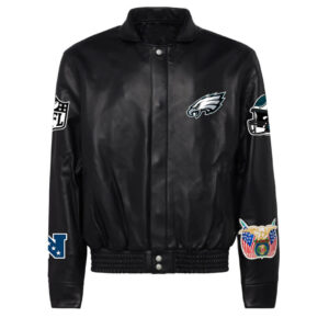 NFL Philadelphia Eagles Black Leather Jacket