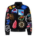 NHL Collage Black Jeff Hamilton Wool Jacket