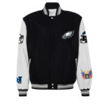 Philadelphia Eagles Black And White Varsity Jacket