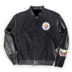 Pittsburgh Steelers Black Wool And Leather Jacket