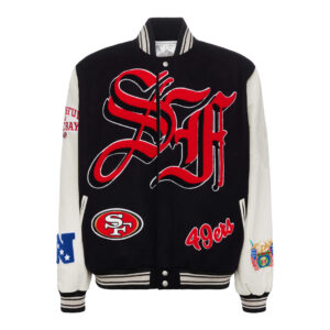 San Francisco 49ers Black And White NFL Varsity Jacket