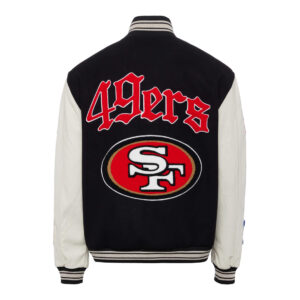 San Francisco 49ers Black And White NFL Varsity Jacket