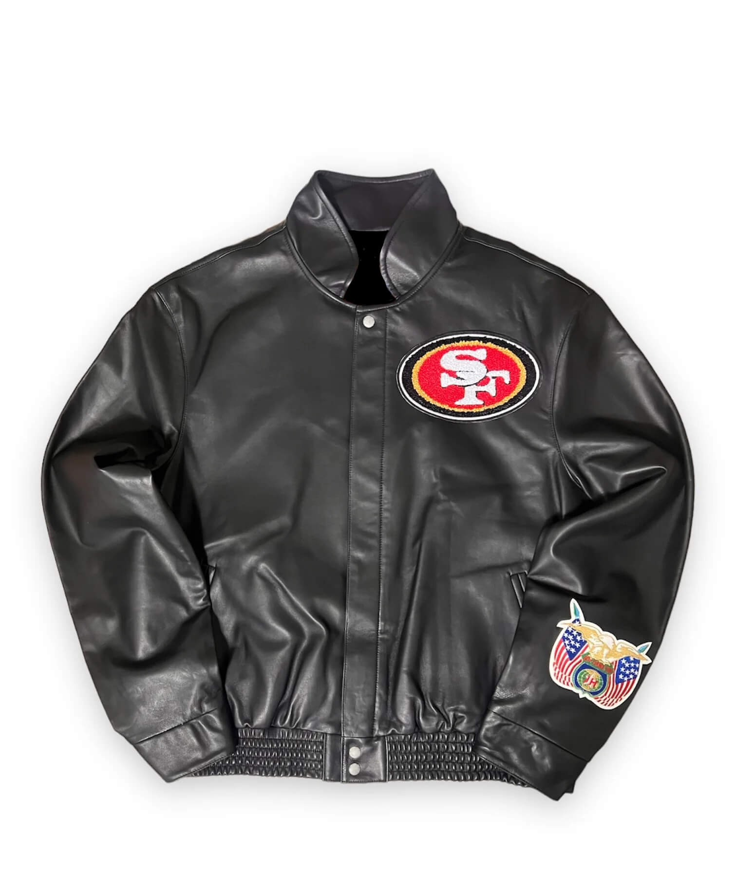 San Francisco 49ers Full Black Leather Jacket (1) San Francisco 49ers Full Black Leather Jacket