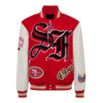 San Francisco 49ers Red And White Varsity Jacket