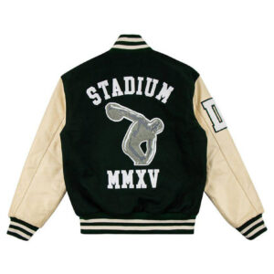 Stadium MMXV Green And Cream Varsity Jacket