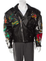 Tattoo Till Death Do Us Part Black Leather Jacket