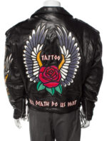 Tattoo Till Death Do Us Part Black Leather Jacket