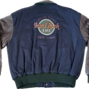 Hard Rock Cafe Blue Brown New York Varsity Jacket
