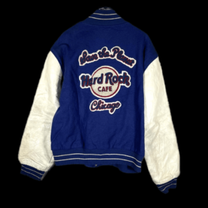 Hard Rock Cafe Chicago Blue White Varsity Jacket