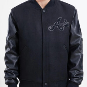 MLB Atlanta Braves Black Varsity Jacket