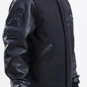 MLB Atlanta Braves Black Varsity Jacket