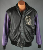 MLB Colorado Rockies Black And Purple Leather Jacket