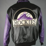 MLB Colorado Rockies Black And Purple Leather Jacket