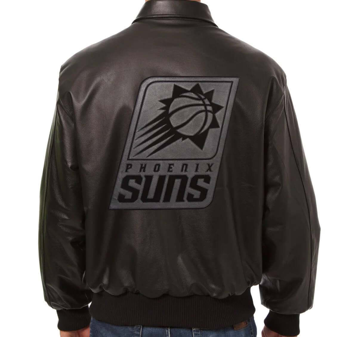 NBA Phoenix Suns Full Black Leather Jacket - Maker of Jacket