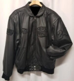 Oupont Automatic Finishes Racing Black Leather Jacket