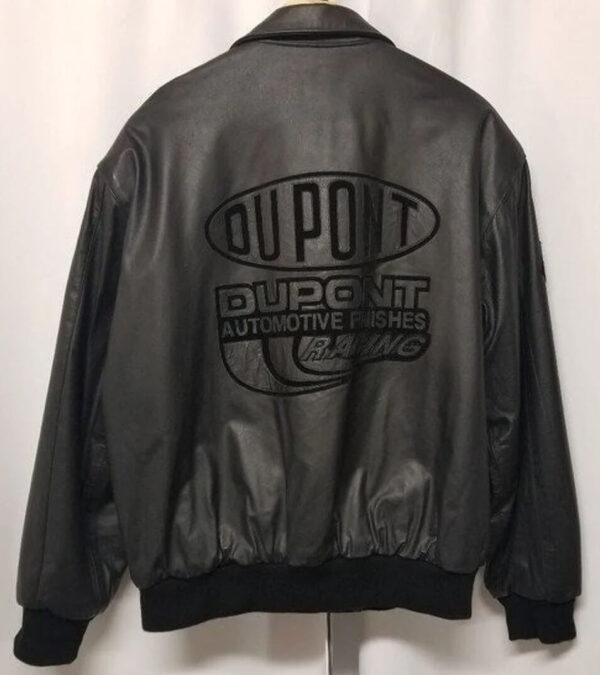 Oupont Automatic Finishes Racing Black Leather Jacket