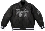 Supreme NY Yankees Black Leather Varsity Jacket