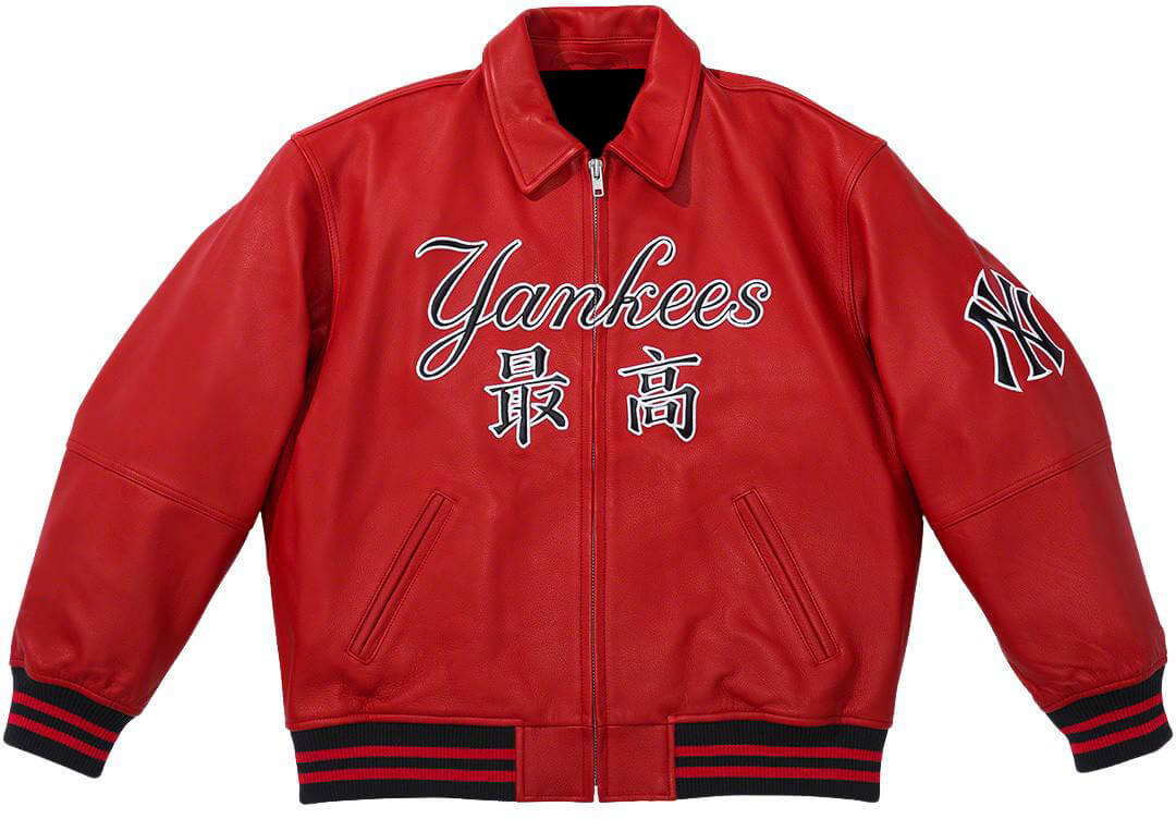 Maker of Jacket Fashion Jackets Supreme NY Yankees Red Leather Varsity