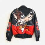 Vintage Big Bad Wolf Cartoon Leather Jacket