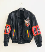 Vintage Big Bad Wolf Cartoon Leather Jacket