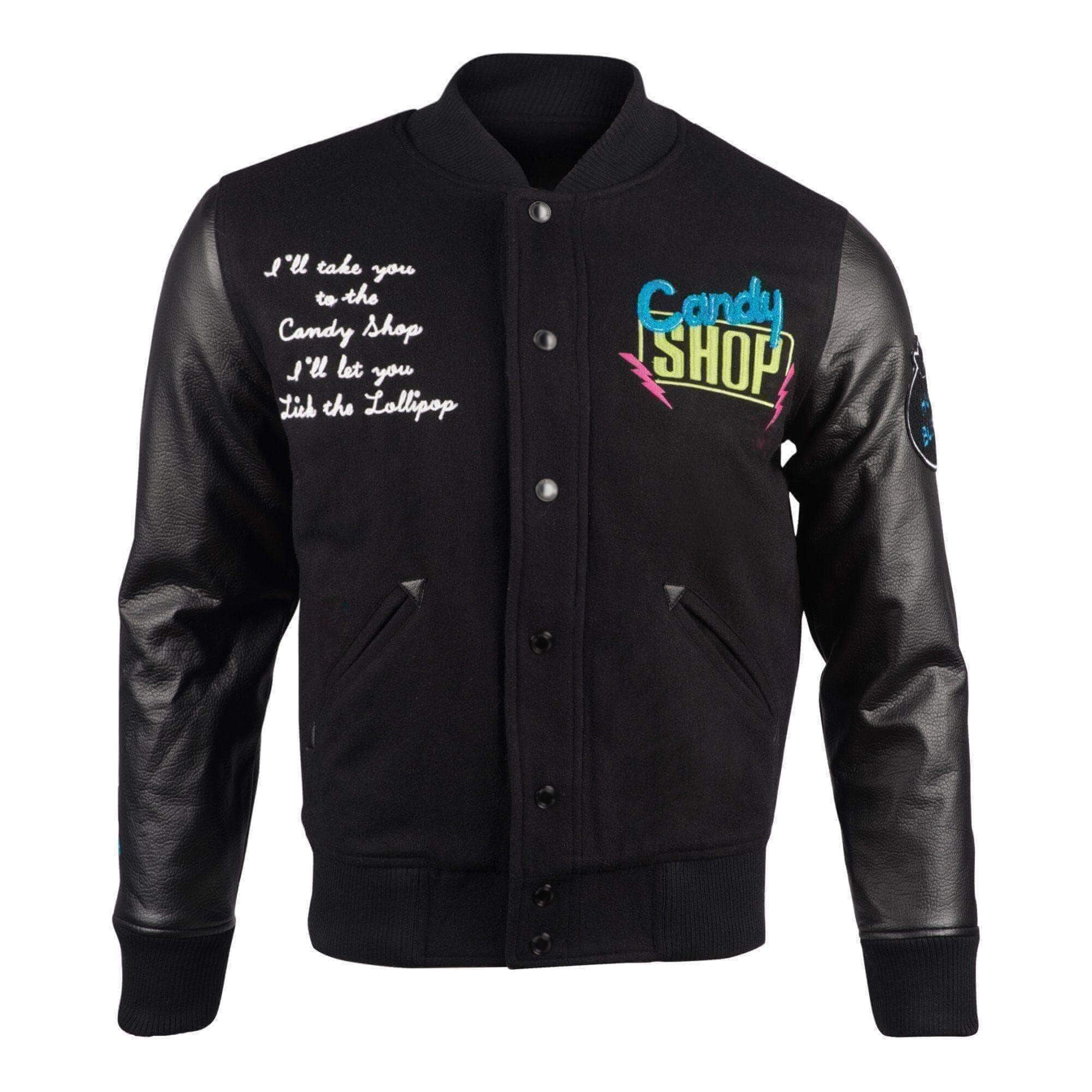 Vintage Protocol's Candy Shop Black Varsity Jacket Maker of Jacket