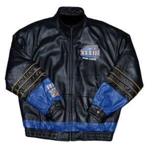Vintage Super Bowl XXXIII Miami Florida Leather Jacket