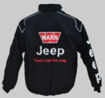 Vtg Jeep Warm Car Black Bomber Jacket