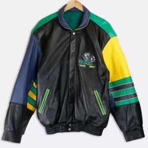 Vtg Jeff Hamilton Notre Dame Fightin' Irish Leather Jacket