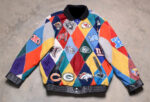 Vtg NFL Team Logos Jeff Hamilton Wool Jacket