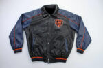 Black Navy Blue NFL Chicago Bears Leather Jacket