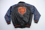 Black Navy Blue NFL Chicago Bears Leather Jacket