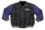 Black Purple NFL Baltimore Ravens Leather Jacket
