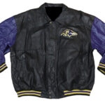 Black Purple NFL Baltimore Ravens Leather Jacket