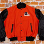 Chicago Bears Orange And Black Varsity Jacket