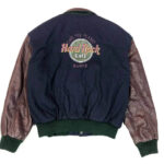 Hard Rock Cafe Banff Blue Brown Canada Varsity Jacket