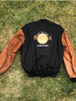 Hard Rock Cafe Chicago Black Brown Varsity Jacket