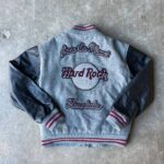 Hard Rock Cafe Honolulu Grey Black Varsity Jacket