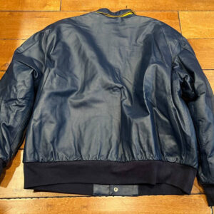MLB Milwaukee Brewers Navy Blue Leather Jacket