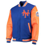 MLB NY Mets Blue And Orange Varsity Jacket