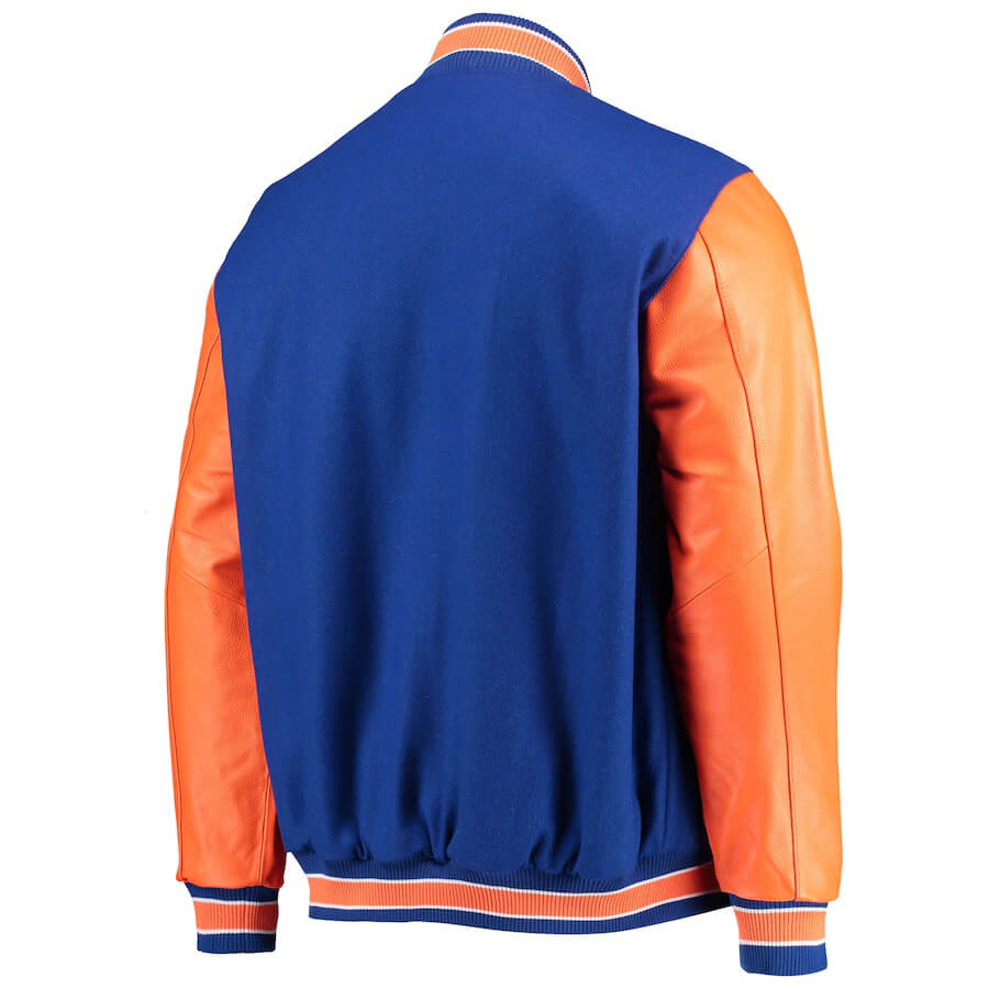 MLB NY Mets Blue And Orange Varsity Jacket - Maker of Jacket