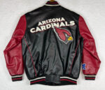 NFL Arizona Cardinals Black And Red Leather Jacket