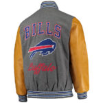 NFL Buffalo Bills Gray And Gold Varsity Jacket
