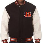 NFL Cincinnati Bengals Brown And Cream Varsity Jacket