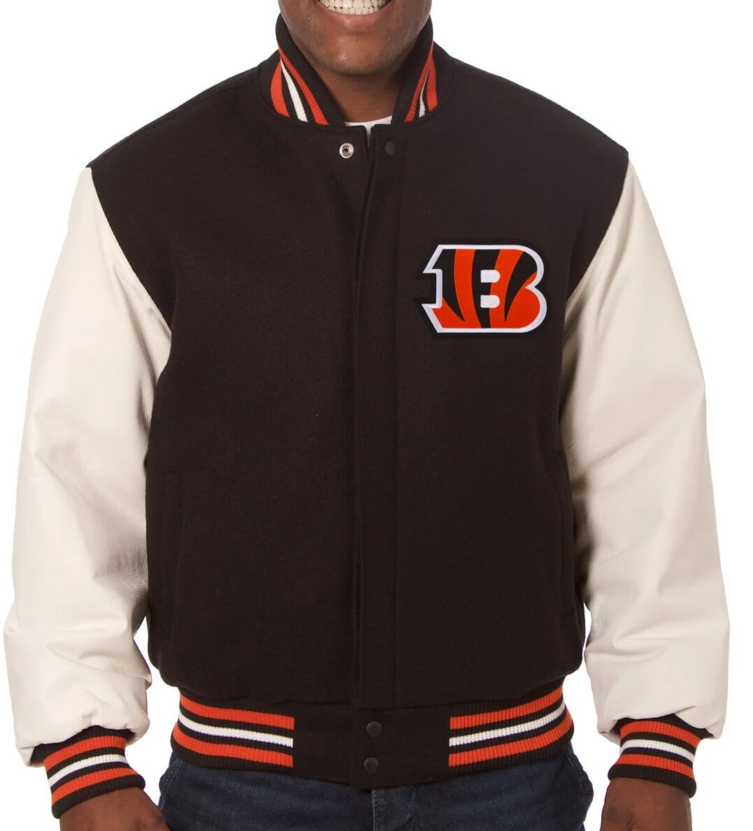 NFL Cincinnati Bengals Brown And Cream Varsity Jacket (1) NFL Cincinnati Bengals Brown And Cream Varsity Jacket