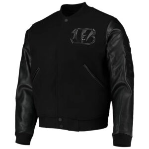 NFL Team Cincinnati Bengals Black Varsity Jacket