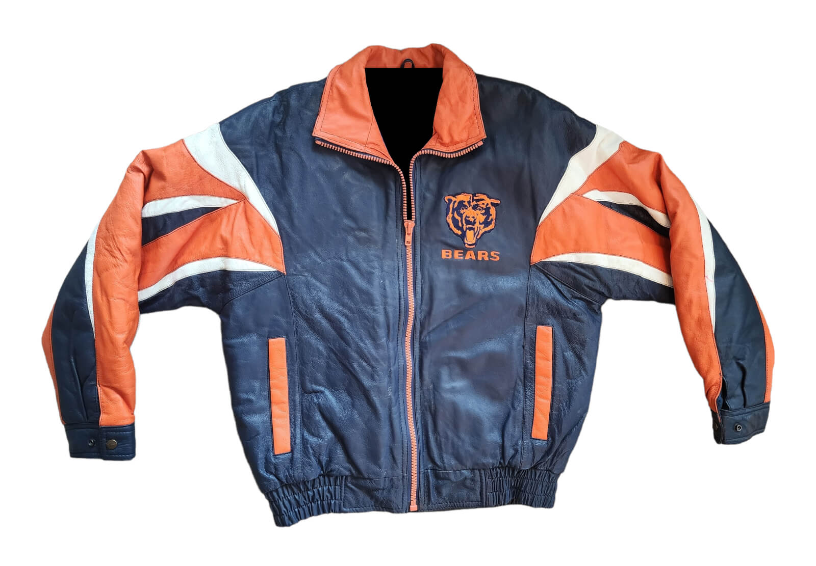 Pro Player Chicago Bears Tricolor Leather Jacket (1) Pro Player Chicago Bears Tricolor Leather Jacket