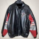 Vintage Atlanta Falcons Football Team Leather Jacket