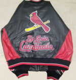 Vtg MLB St Louis Cardinals Leather Bomber Jacket