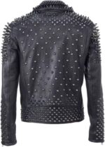 Black-Rock-Punk-Spike-Studded-Biker-Leather-Jacket