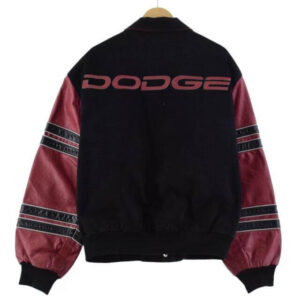 Dodge Racing Jeff Hamilton Black Red Varsity Jacket